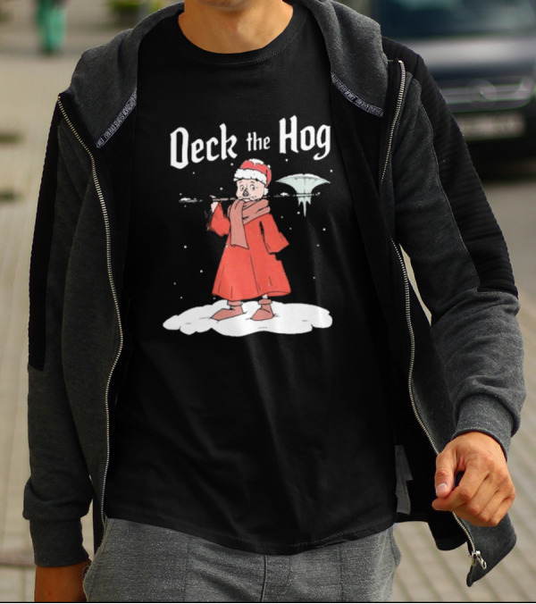 Bilmuri Deck The Hog Christmas Santa Ice Bonk Snow Fantasy T-Shirt