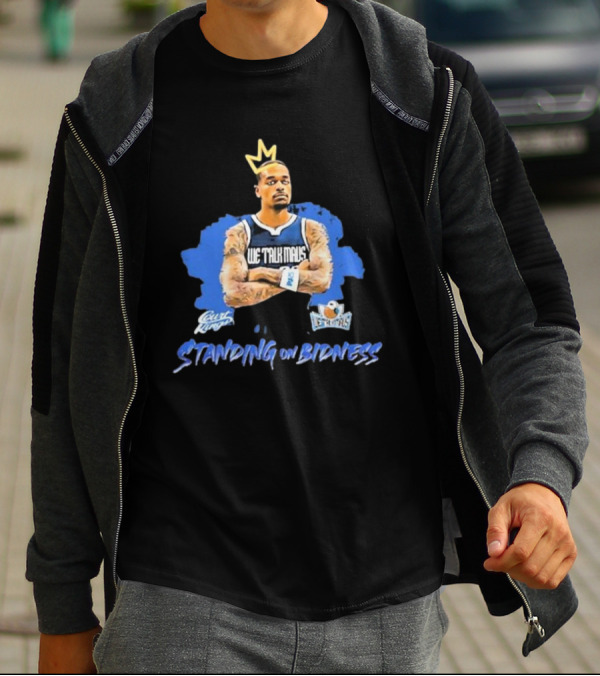 We Talk Mavs Jeff Skin Wade Standing On Bidness Crowned Art Basketball Motif T-Shirt