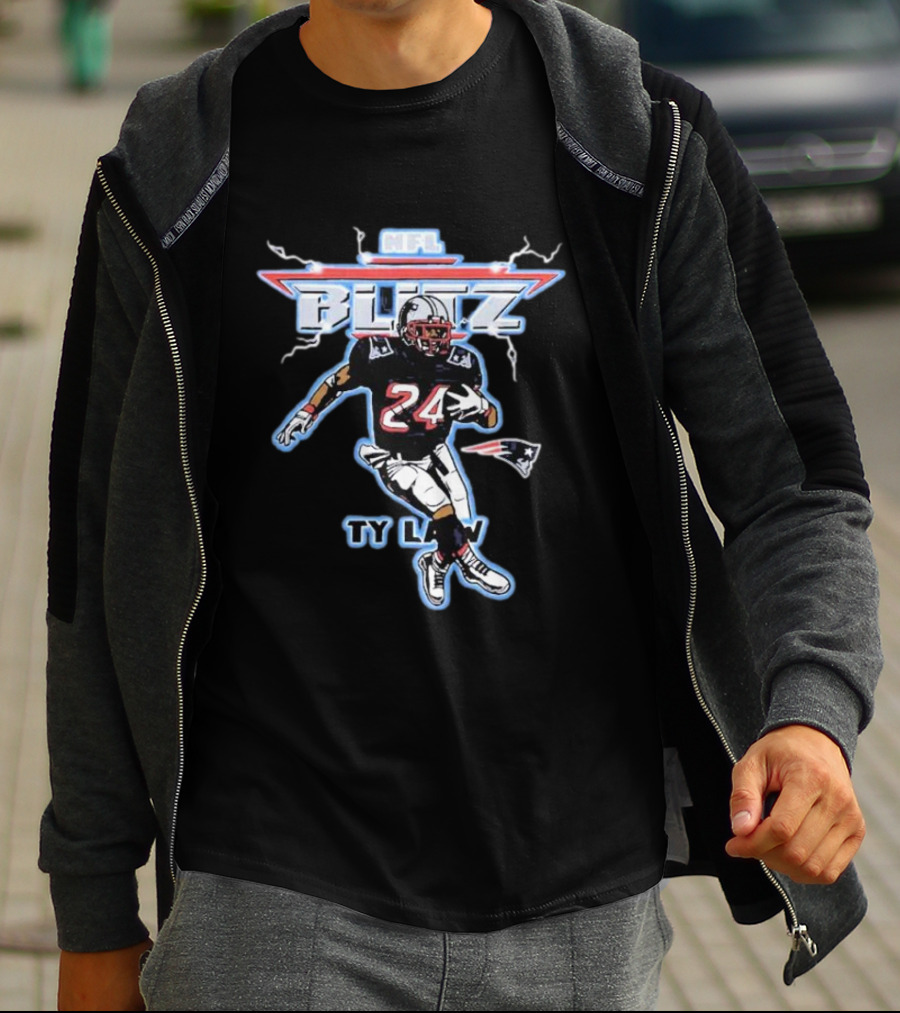 NFL Blitz Patriots Ty Law 24 Running Back T-Shirt
