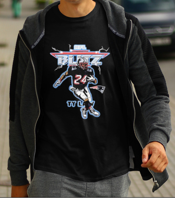 NFL Blitz Patriots Ty Law 24 Running Back T-Shirt