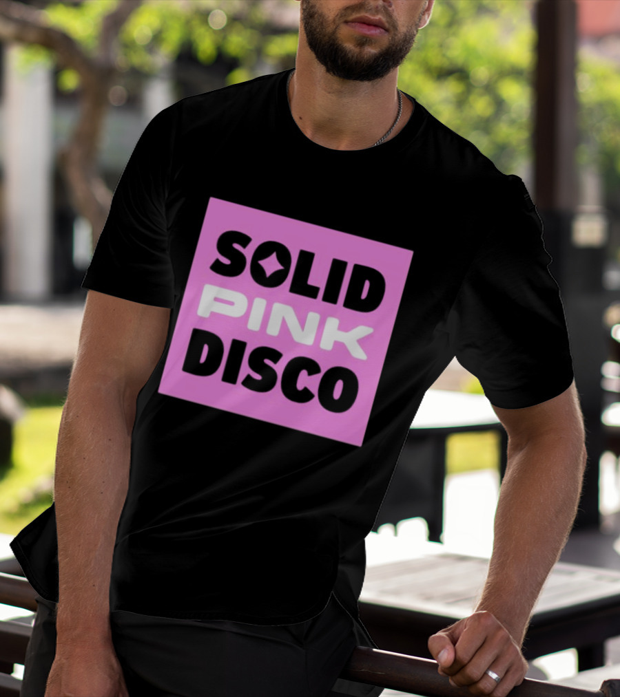 SOLID PINK DISCO Starburst Retro Block T-Shirt