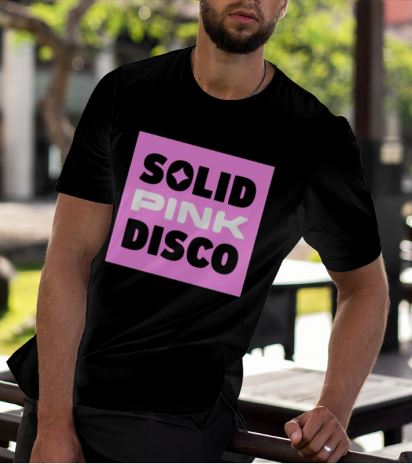 SOLID PINK DISCO Starburst Retro Block T-Shirt