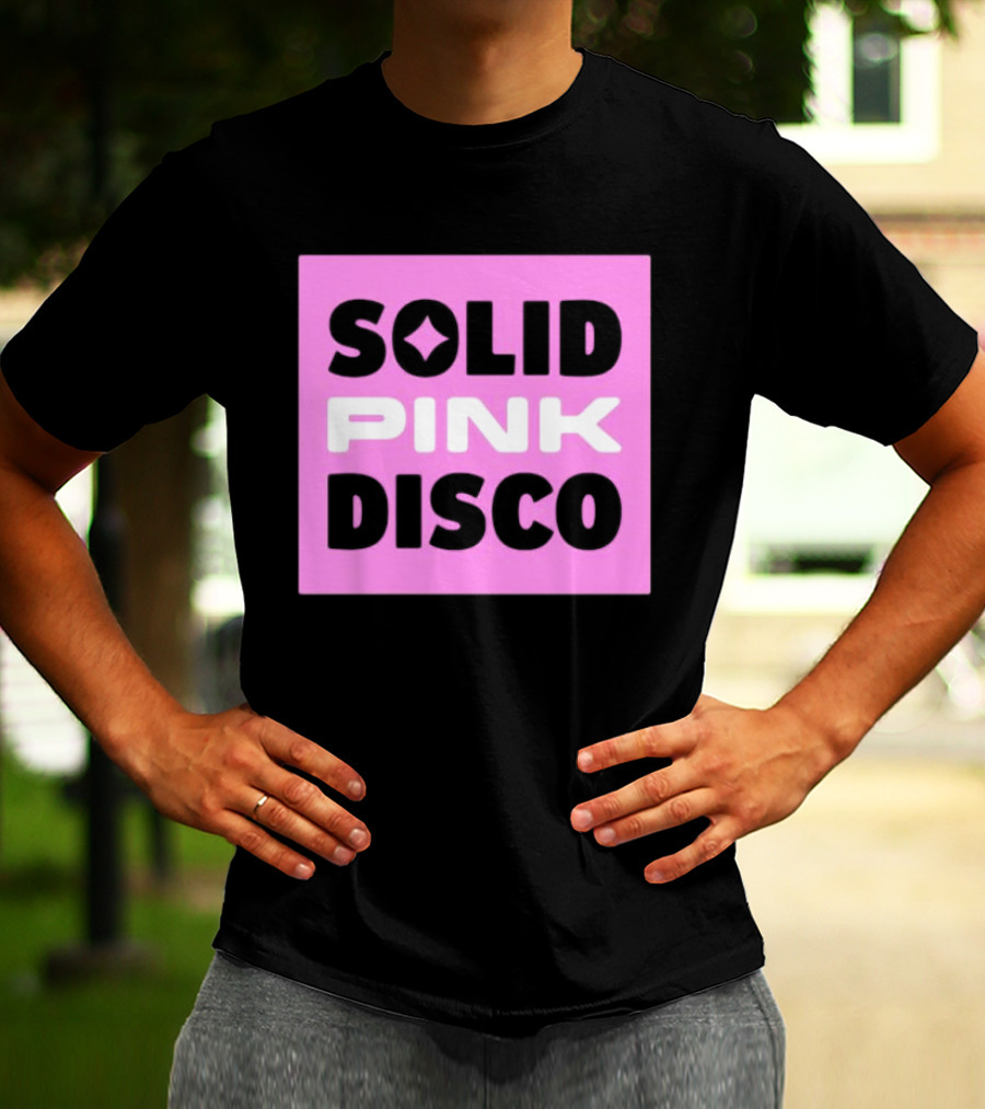 SOLID PINK DISCO Starburst Retro Block T-Shirt
