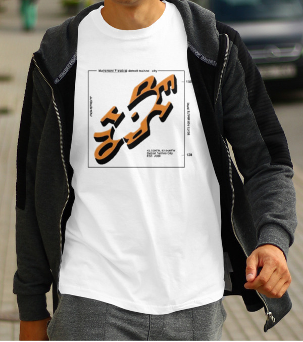 Movement Festival Detroit Techno City EST 2000 45 Heavy Latitude Longitude Coordinates T-Shirt
