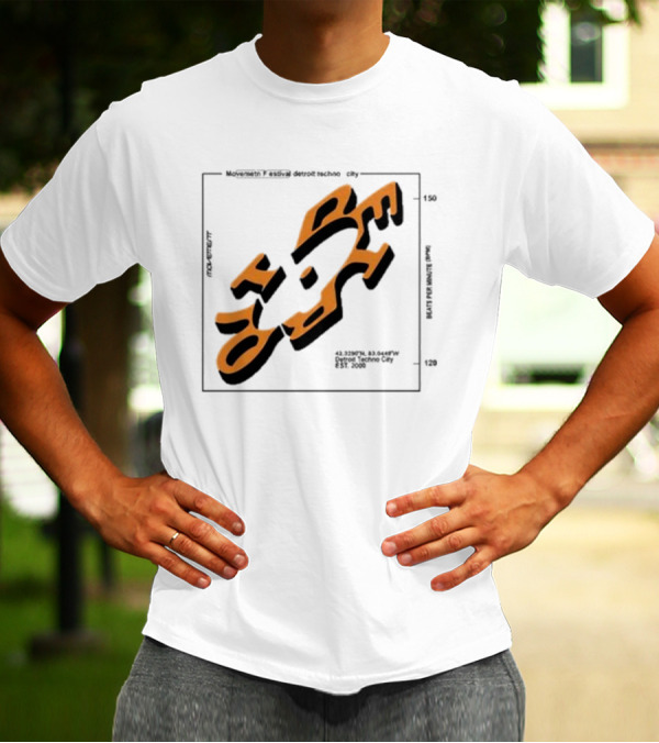 Movement Festival Detroit Techno City EST 2000 45 Heavy Latitude Longitude Coordinates T-Shirt