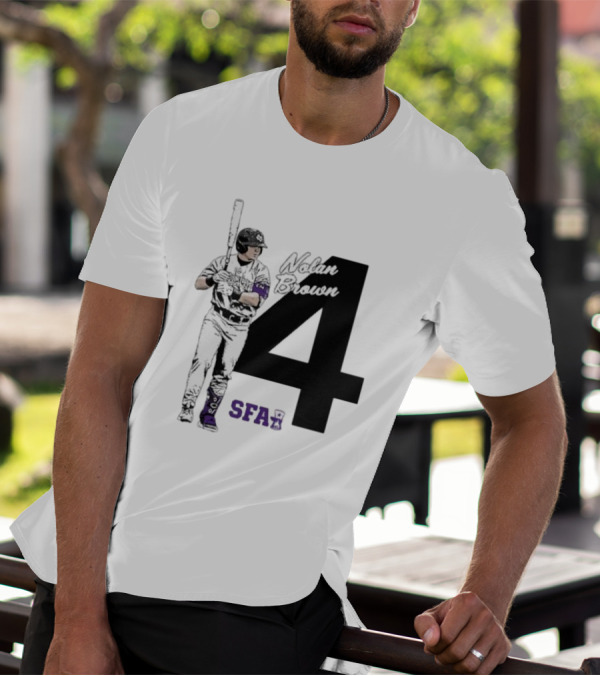 Nolan Brown 4 SFA Baseball Player T-Shirt