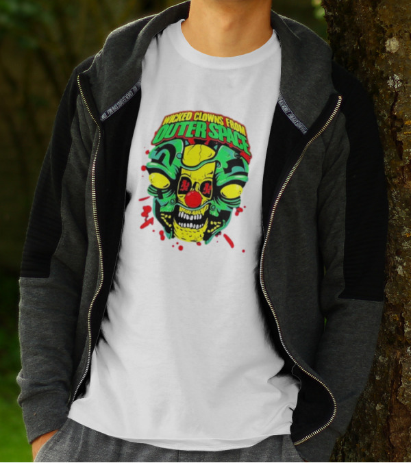 Wicked Clowns From Outer Space Psychopathic Vault ICP Split Face Alien T-Shirt