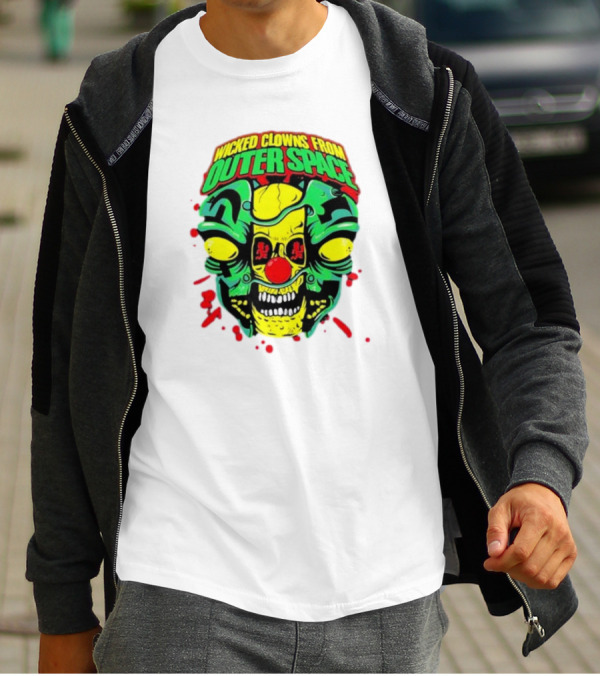 Wicked Clowns From Outer Space Psychopathic Vault ICP Split Face Alien T-Shirt