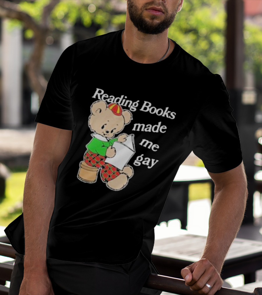 Reading Books Made Me Gay Teddy Bear In Plaid T-Shirt
