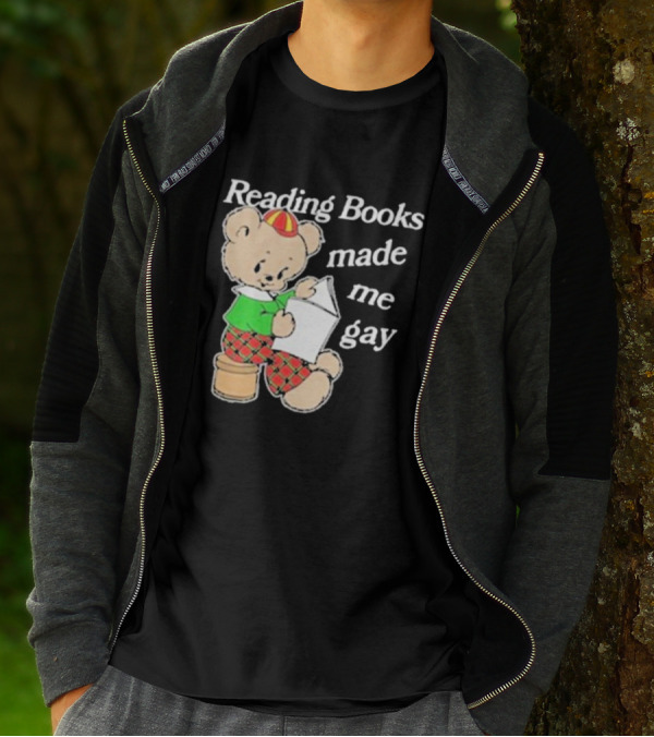 Reading Books Made Me Gay Teddy Bear In Plaid T-Shirt