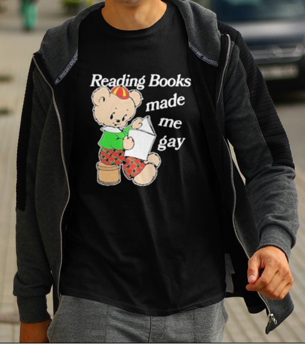 Reading Books Made Me Gay Teddy Bear In Plaid T-Shirt