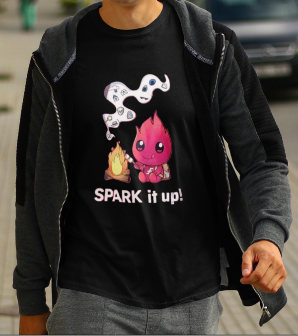 Spark It Up Cute Child Fire Roasting Marshmallow With Iconic Symbols T-Shirt