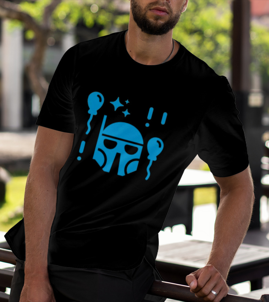Boba Fett Helmet With Balloons And Stars Youth Star Wars Day T-Shirt