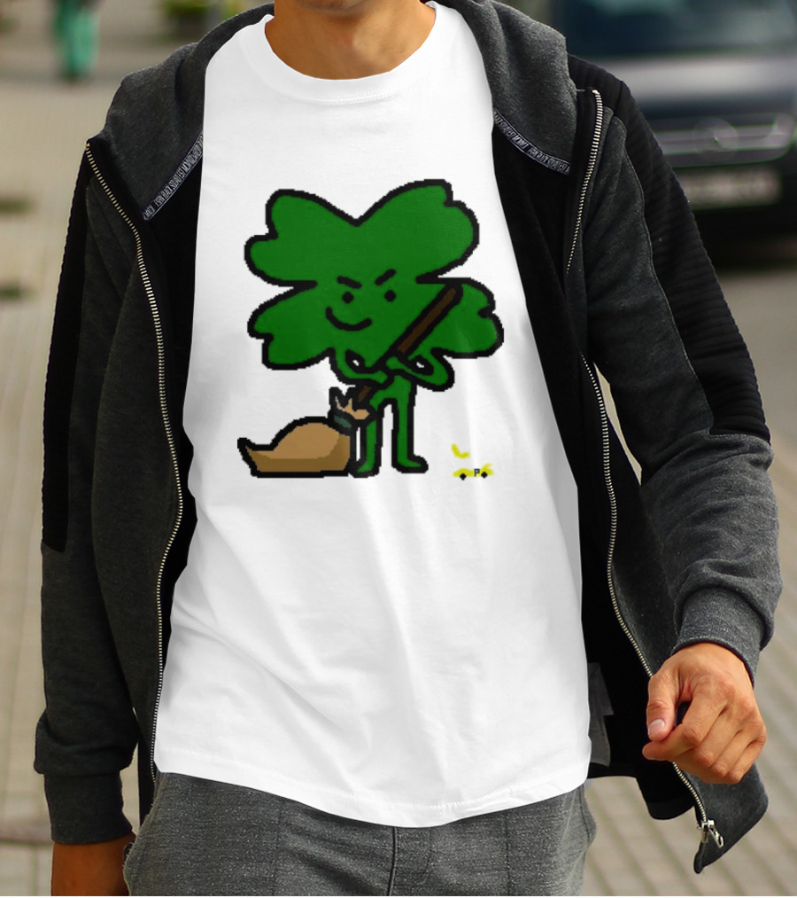 The Celtics Sweep The Pacers NBA Paint Shamrock Holding Broom T-Shirt