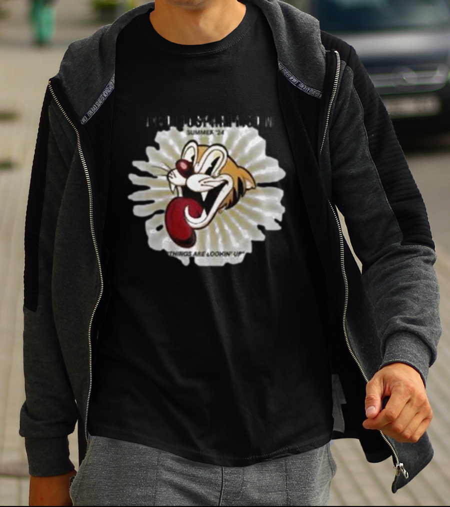THELOFTUSPARTY.COM Summer ’24 Things Are Lookin Up Playful Cartoon Face T-Shirt