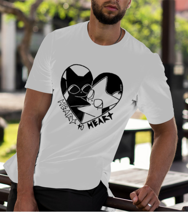 Heart To Heart Everpress Black And White Cat T-Shirt