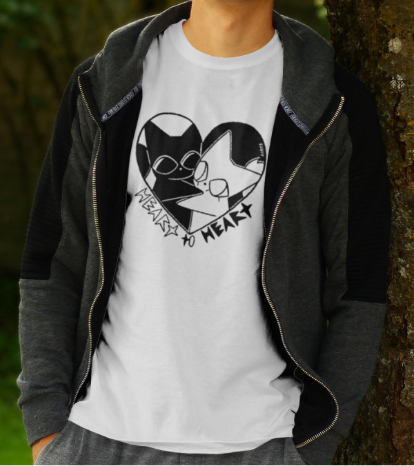 Heart To Heart Everpress Black And White Cat T-Shirt