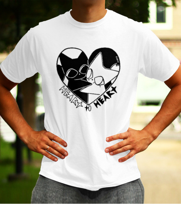 Heart To Heart Everpress Black And White Cat T-Shirt