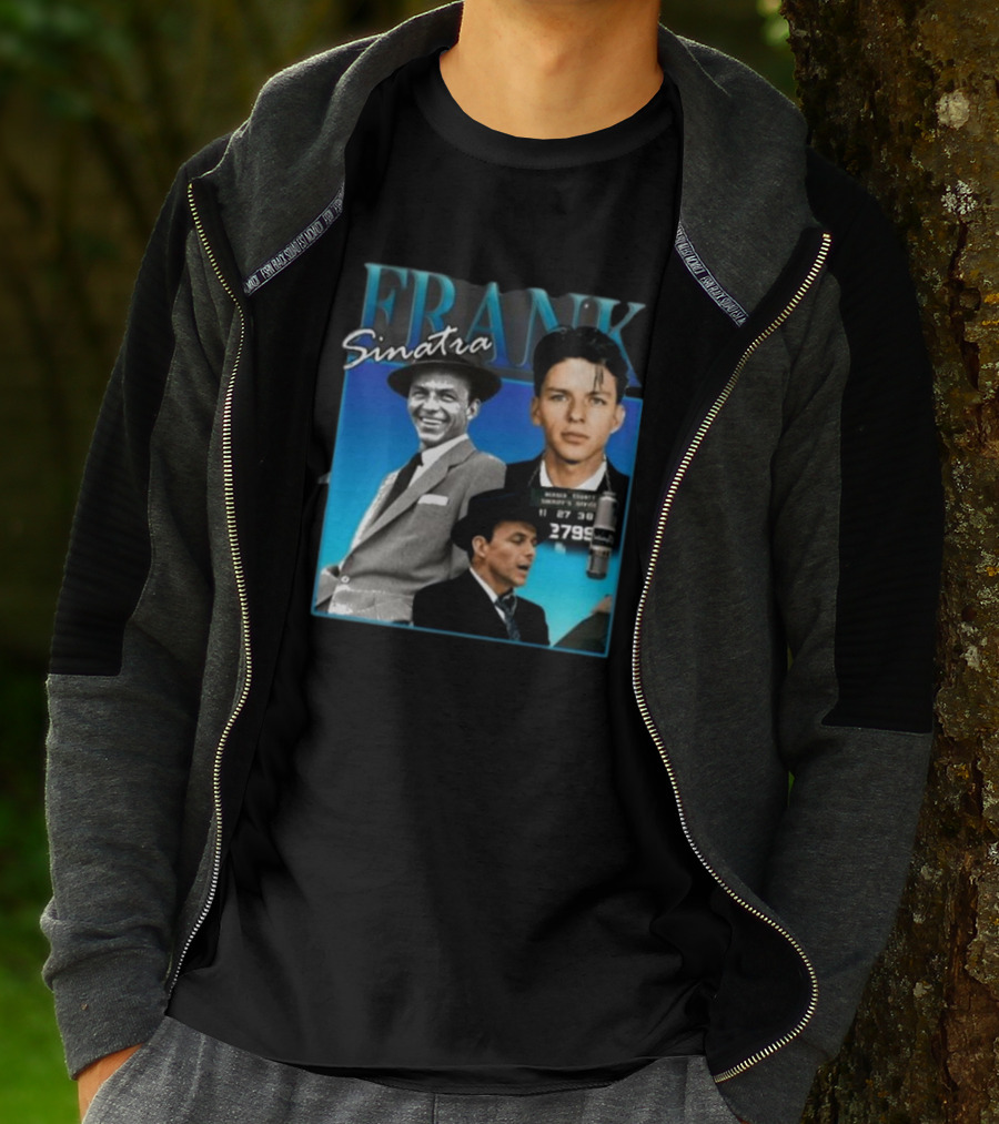 Frank Sinatra Classic Blue Portrait Montage T-Shirt