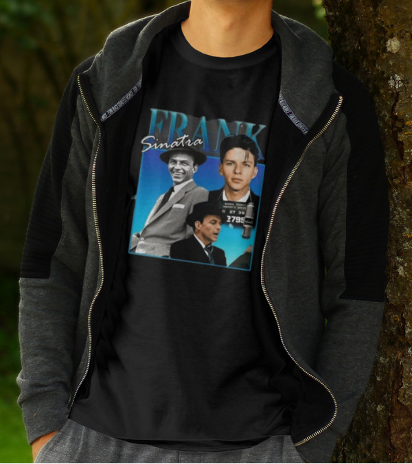 Frank Sinatra Classic Blue Portrait Montage T-Shirt