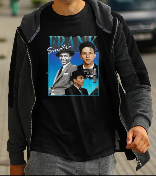 Frank Sinatra Classic Blue Portrait Montage T-Shirt