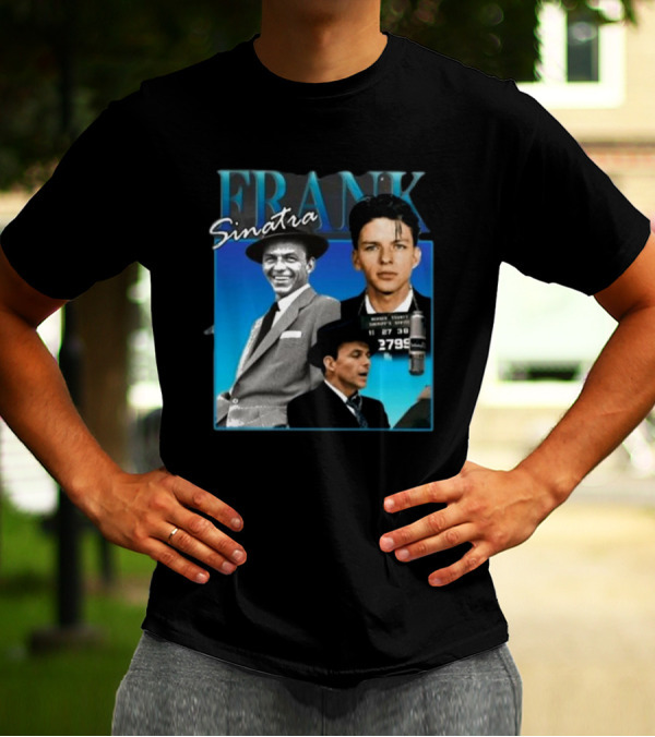 Frank Sinatra Classic Blue Portrait Montage T-Shirt