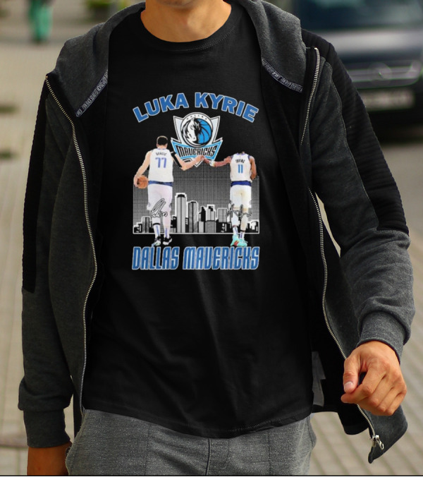 Luka Kyrie Signature Dallas Mavericks City Skyline Basketball T-Shirt