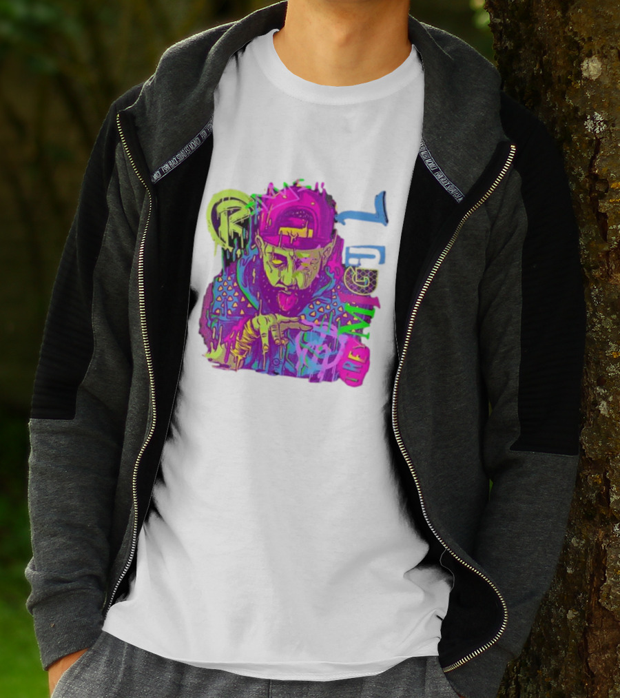 Trey Miguel Neon Drip Purple Paint T-Shirt