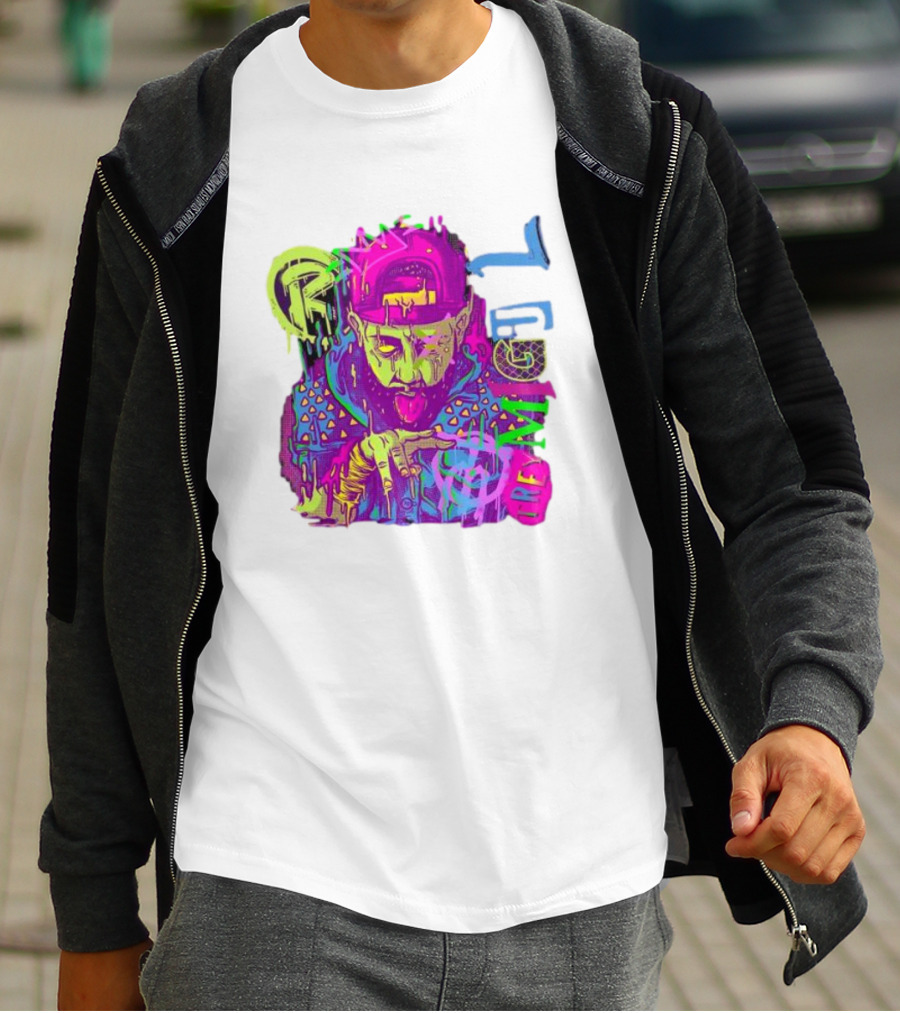 Trey Miguel Neon Drip Purple Paint T-Shirt