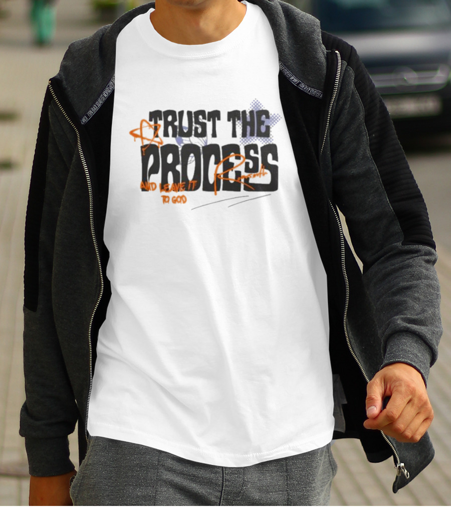 Trust The Process And Leave It To God With Star Symbol And Faux Crown T-Shirt