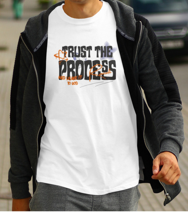 Trust The Process And Leave It To God With Star Symbol And Faux Crown T-Shirt