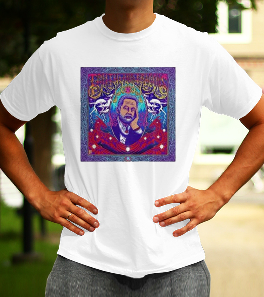 Truth And Dragons Psychedelic Portrait Neon T-Shirt