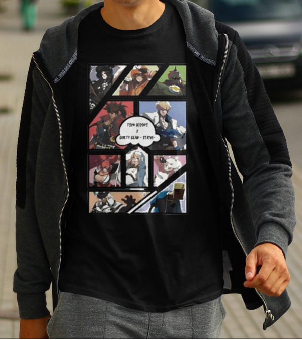 Tsun Scoops Collaboration With Guilty Gear Strive Iconic Characters Panel T-Shirt