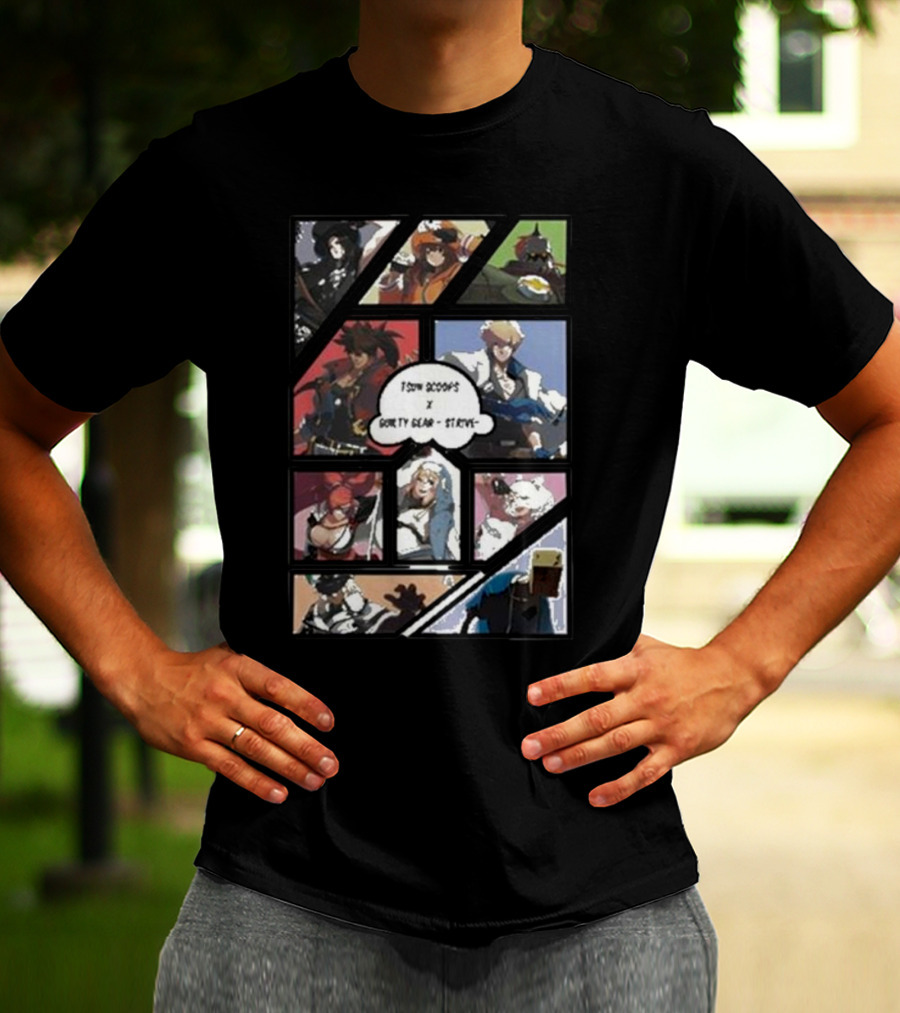 Tsun Scoops Collaboration With Guilty Gear Strive Iconic Characters Panel T-Shirt