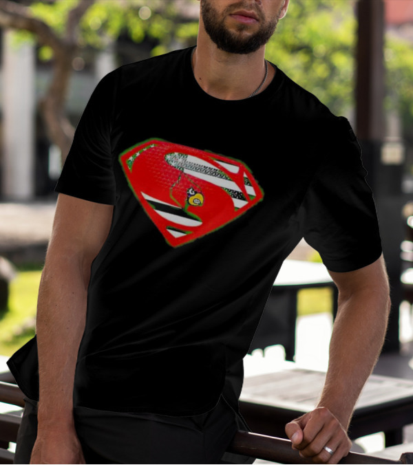 Superman Logo Louisville Cardinals USA Flag Fusion T-Shirt