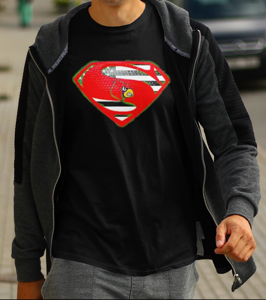 Superman Logo Louisville Cardinals USA Flag Fusion T-Shirt