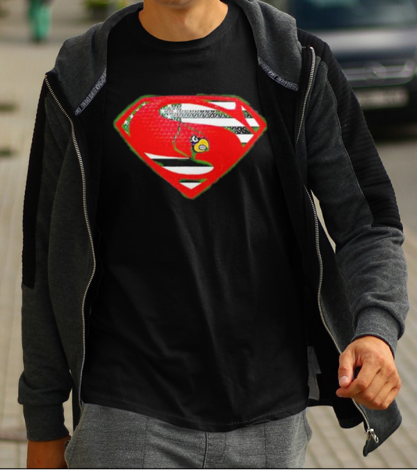 Superman Logo Louisville Cardinals USA Flag Fusion T-Shirt