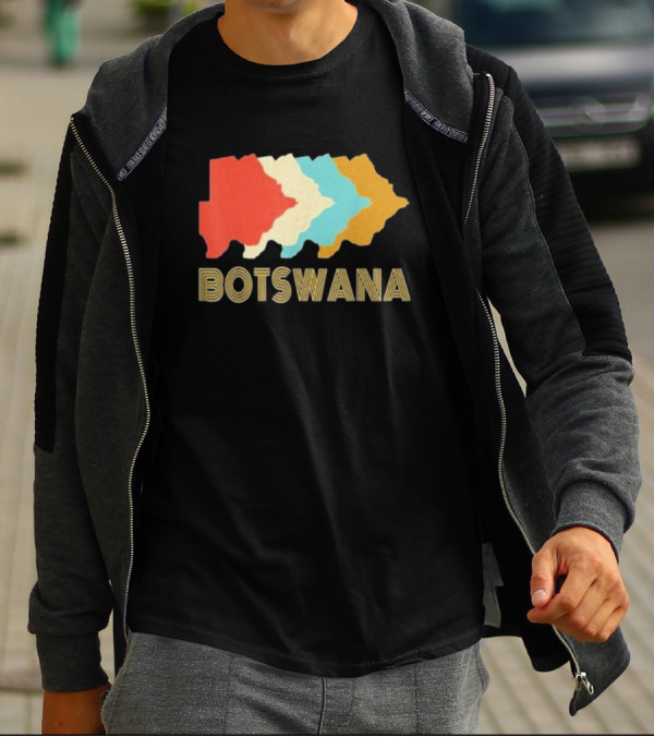 Botswana Vintage Multi-Color Map T-Shirt