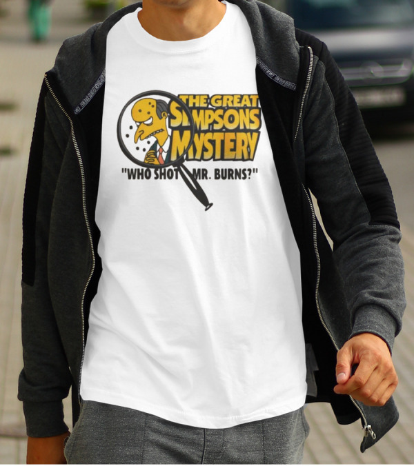 The Great Simpsons Mystery Who Shot Mr. Burns 1995 T-Shirt