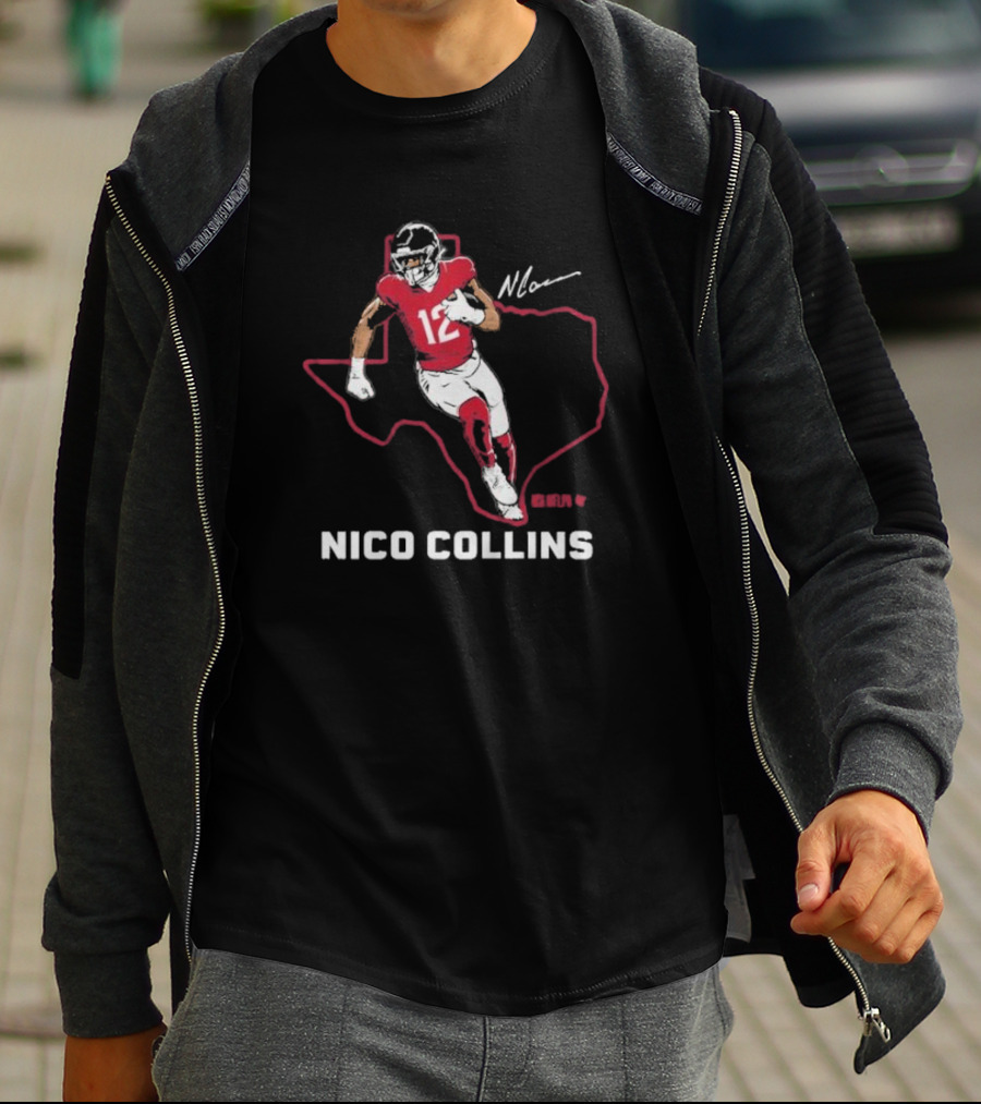Nico Collins Texas Football Star Number 12 Signature T-Shirt