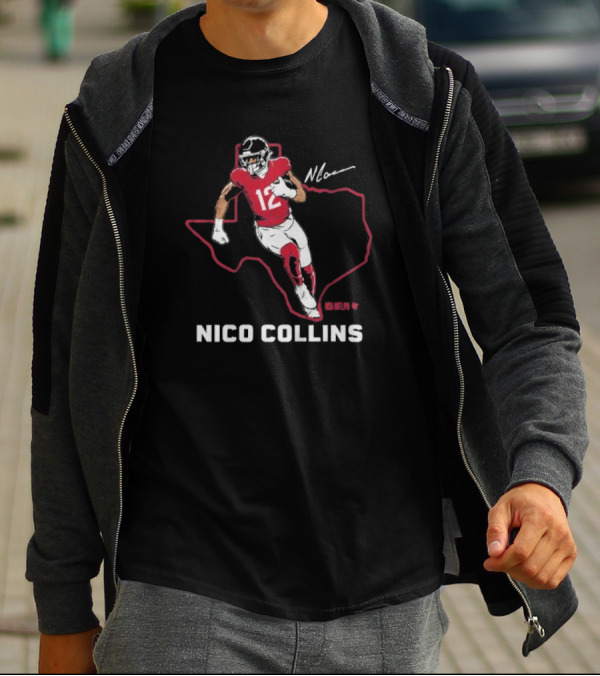 Nico Collins Texas Football Star Number 12 Signature T-Shirt