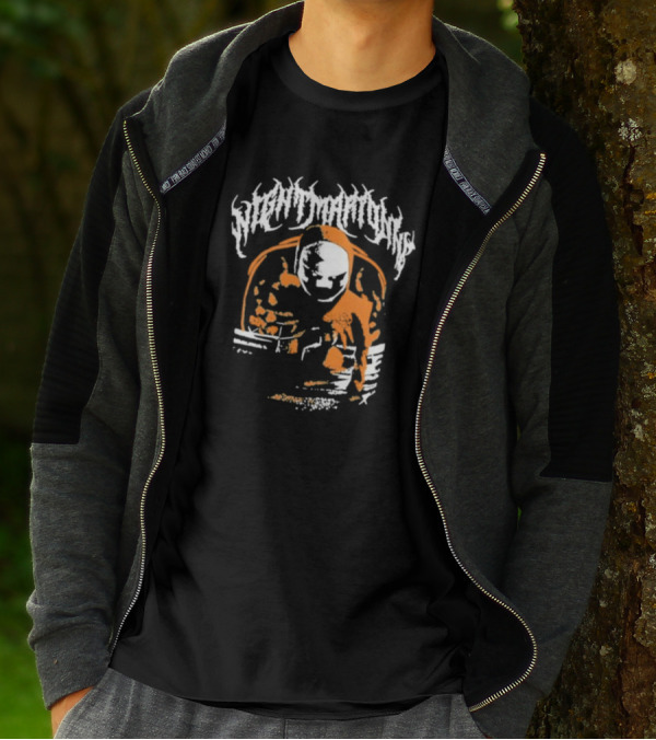 Nightmarionne Horror Puppet Creepy Mask Orange Black T-Shirt