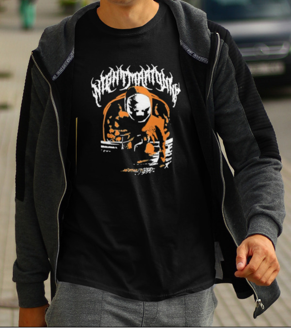 Nightmarionne Horror Puppet Creepy Mask Orange Black T-Shirt