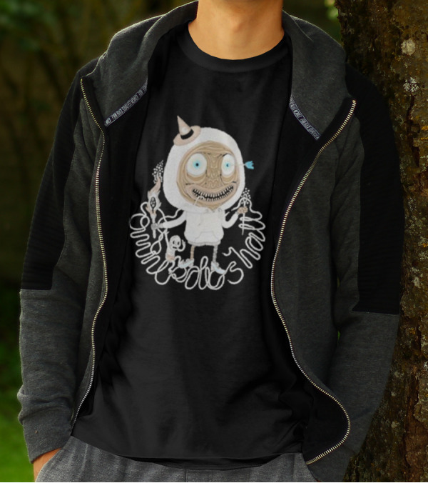 Omnipollos Shast Mr Teeth Alien Mask And Wand Character T-Shirt