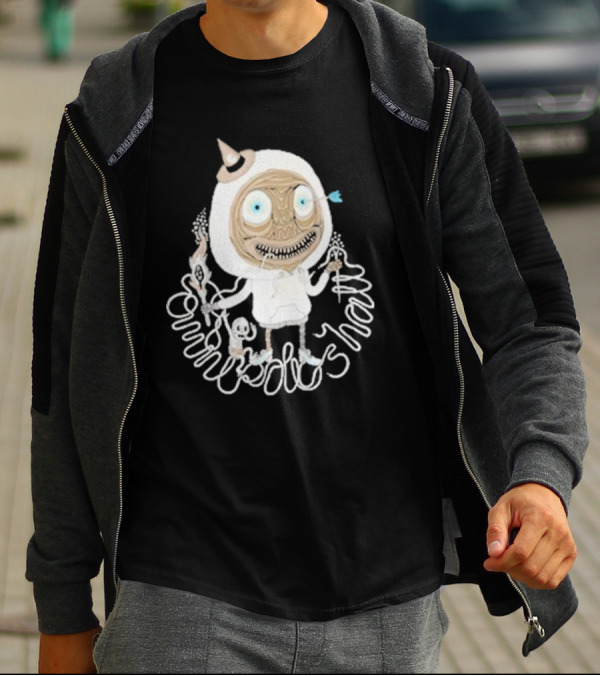 Omnipollos Shast Mr Teeth Alien Mask And Wand Character T-Shirt