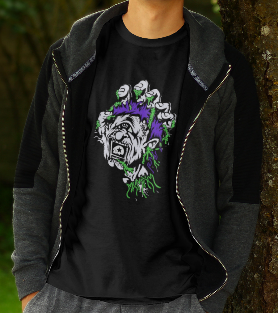 Santa Cruz X Mxmxm Screaming Head Zombie Cyclops Mutant Purple Green Hair Five Finger Monster T-Shirt