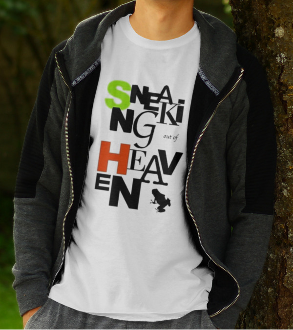 Sneaking Out Of Heaven Frog In Neon And Orange Letters T-Shirt