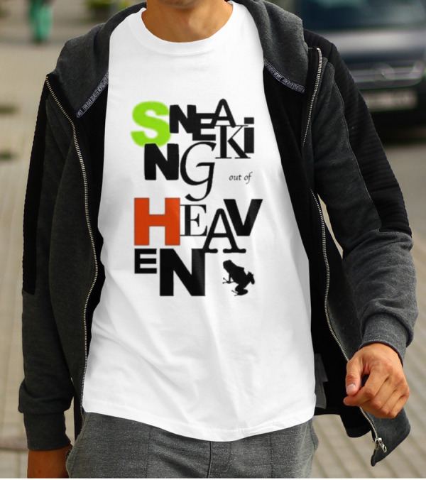 Sneaking Out Of Heaven Frog In Neon And Orange Letters T-Shirt