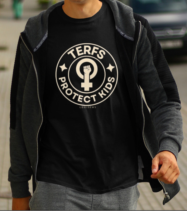 TERFS Protect Kids Feminist Symbol Louisews Badge T-Shirt
