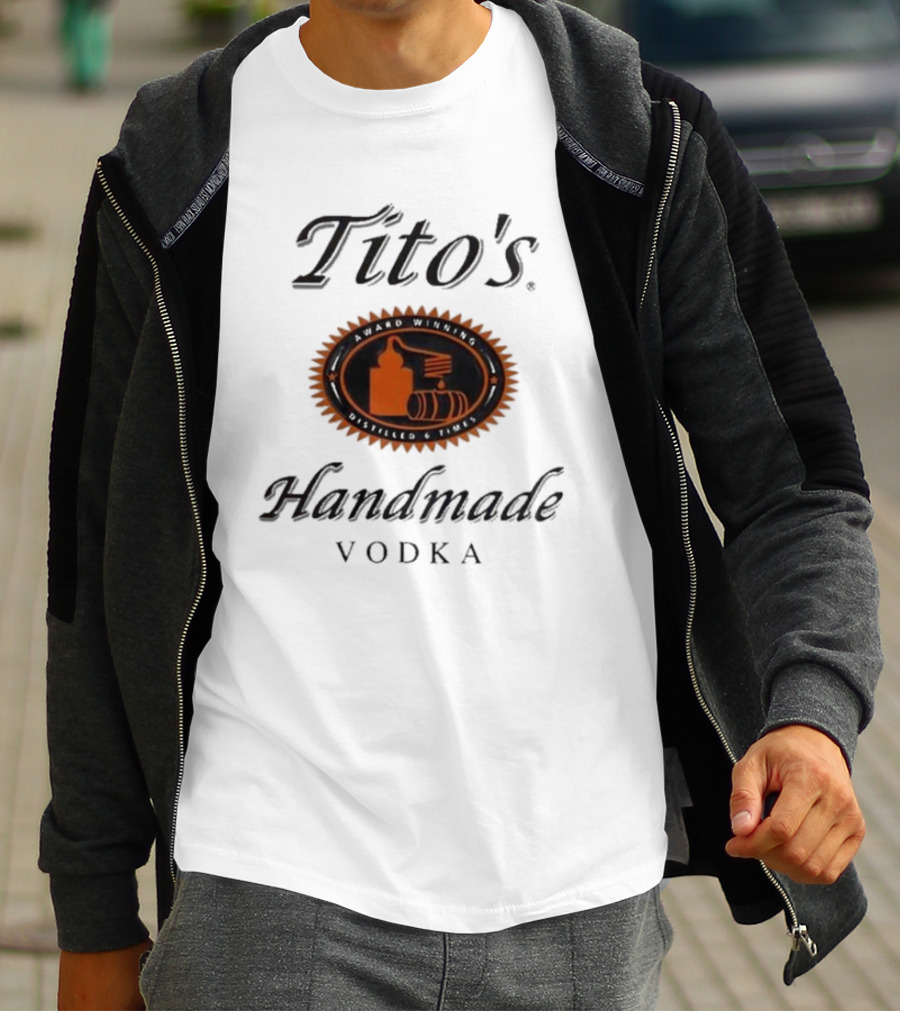 Tito's Handmade Vodka Austin Texas Distillers Label T-Shirt